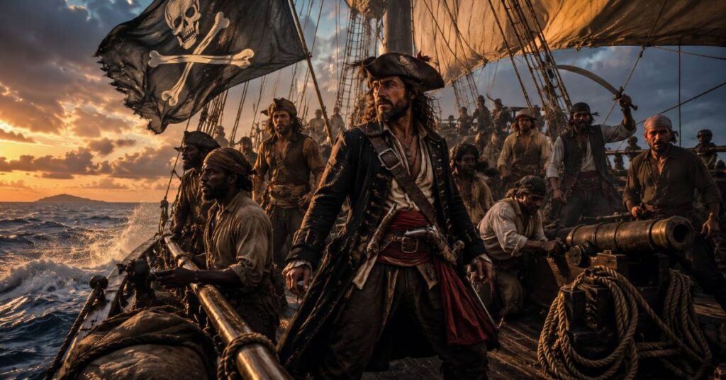 aboard a pirate ship